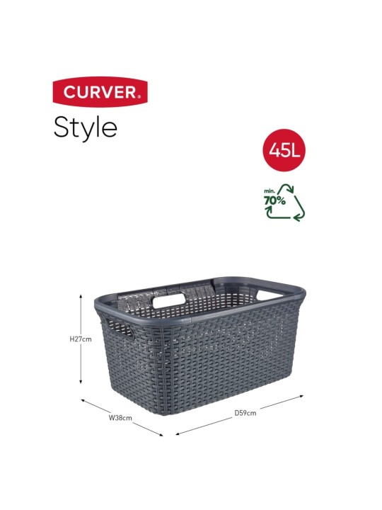 Curver Pyykkikori Style 45 l antrasiitti