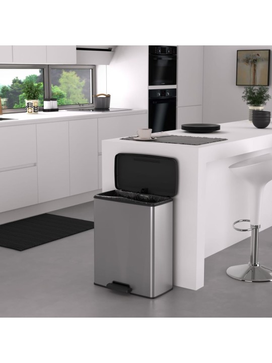 Curver Poljinroskis Deco suorakaide 65 l hopea