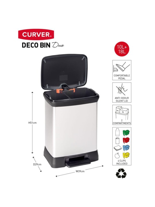 Curver Poljinroskis Deco 10 l + 18 l hopea