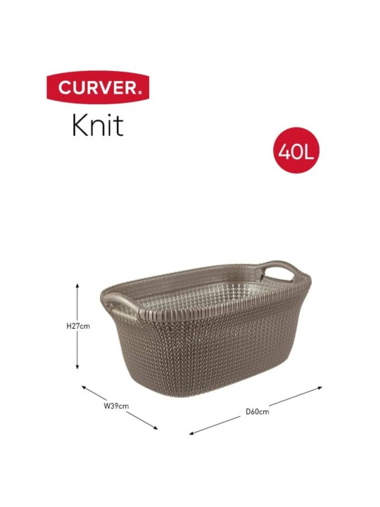 Curver Pyykkikori Knit 40 l metallinruskea