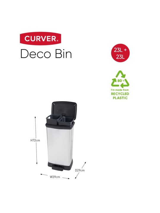 Curver Poljinroskis Deco 23 l + 23 l hopea