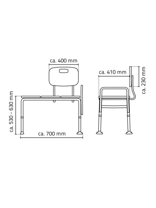 RIDDER Kylpyammeen siirtopenkki valkoinen 150 kg