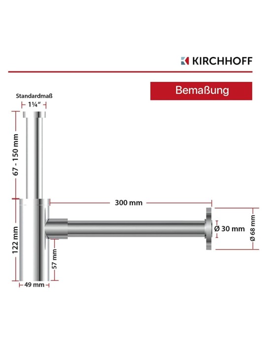 SCHÜTTE Design pullo sifoni kromi