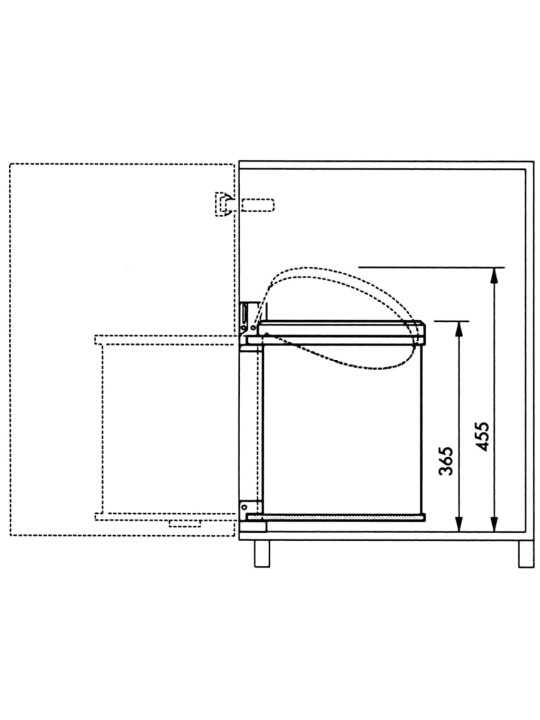 Hailo Roskakori Compact-Box kaappiin koko M 15 l valkoinen