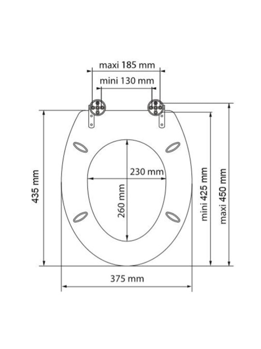 SCHÜTTE WC-istuin Solid Wood MDF ruskea