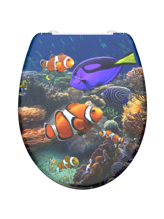 SCHÜTTE Duroplast WC-istuin Soft-Close SEA LIFE kuvio