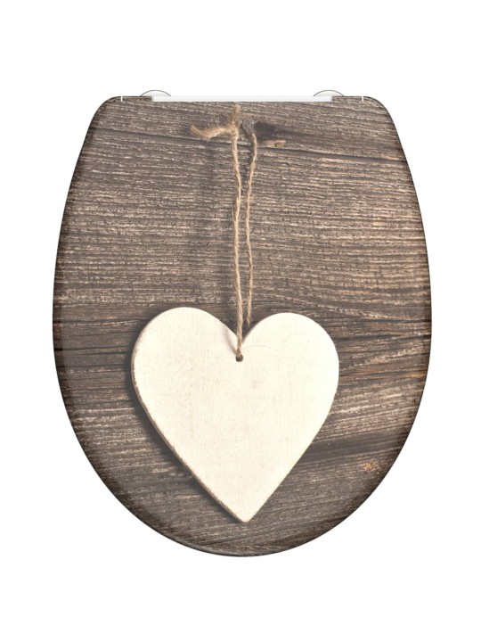 SCHÜTTE Duroplast WC-istuin Soft-Close WOOD HEART kuvio