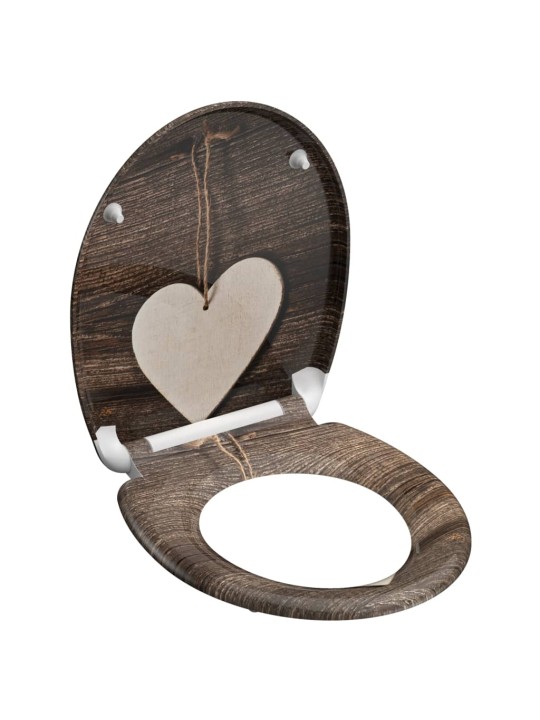 SCHÜTTE Duroplast WC-istuin Soft-Close WOOD HEART kuvio