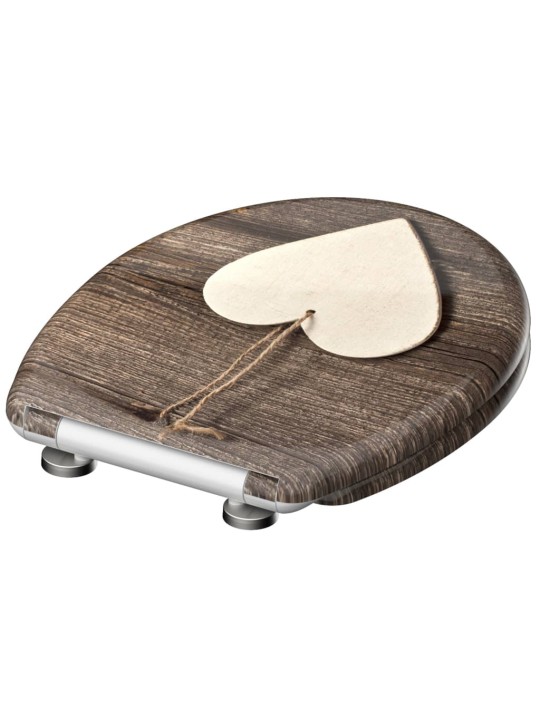 SCHÜTTE Duroplast WC-istuin Soft-Close WOOD HEART kuvio