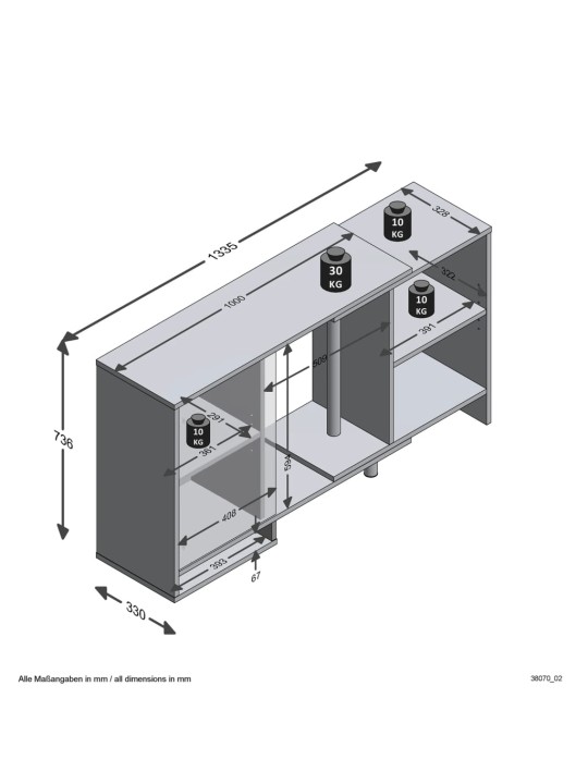 FMD Modulaarinen kulmasäilytysyksikkö avohyllyllä valkoinen