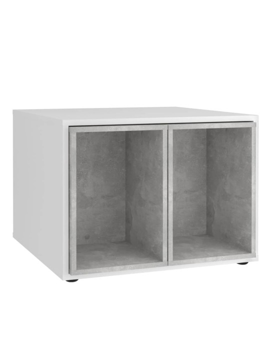 FMD Sohvapöytä 2 sivupöydällä 67,5x67,5x50 cm valkoinen ja betoni