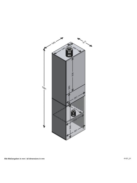 FMD Vaatekaappi 2:lla ovella 54,5x41,7x199,1 cm valk./artesaanitammi