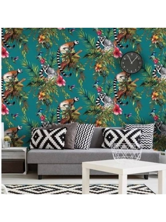 DUTCH WALLCOVERINGS Tapetti lemuri vihreä 12402