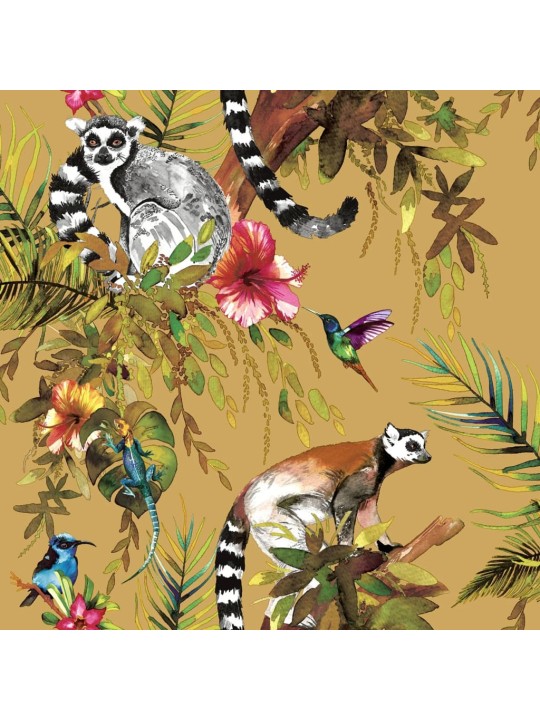 DUTCH WALLCOVERINGS Tapetti Lemur okra