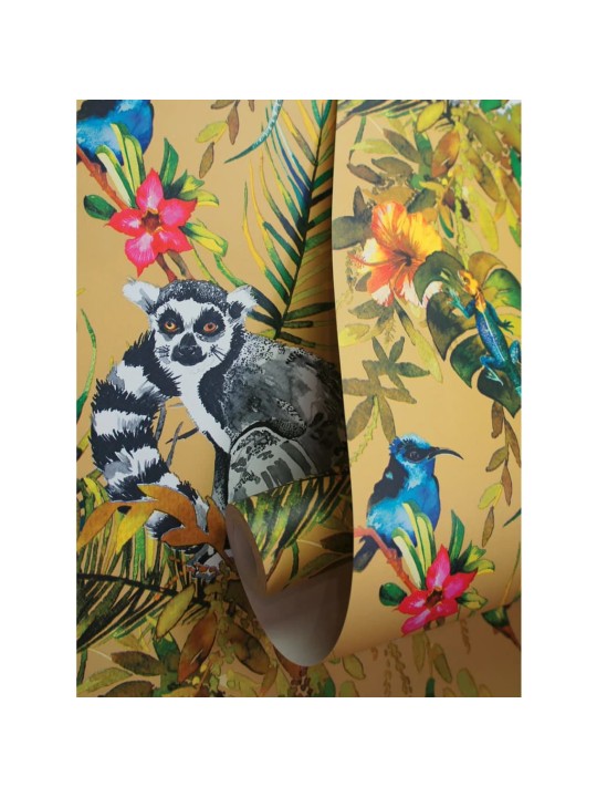 DUTCH WALLCOVERINGS Tapetti Lemur okra