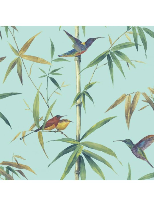 Noordwand Tapetti Kolibri and Bamboo turkoosi