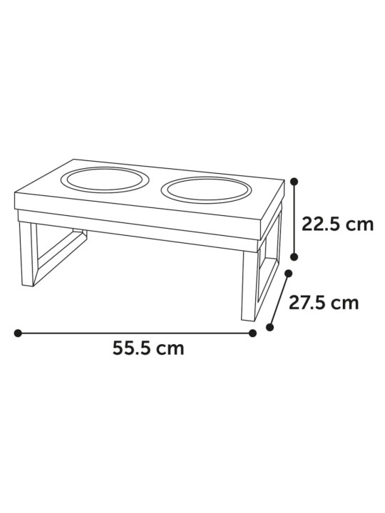 FLAMINGO Lemmikin jalallinen tuplaruokakuppiteline Tommy 2x1600 ml