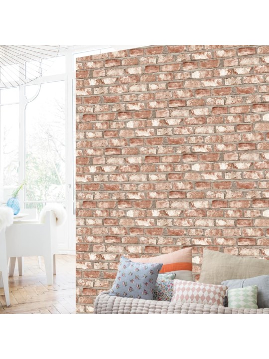 DUTCH WALLCOVERINGS Tapetti tiilet punainen EW3102