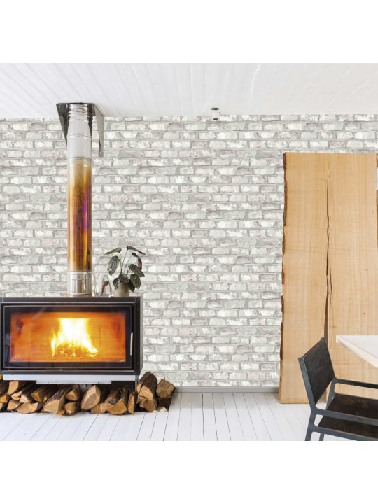 DUTCH WALLCOVERINGS Tapetti tiilet valkoinen EW3104