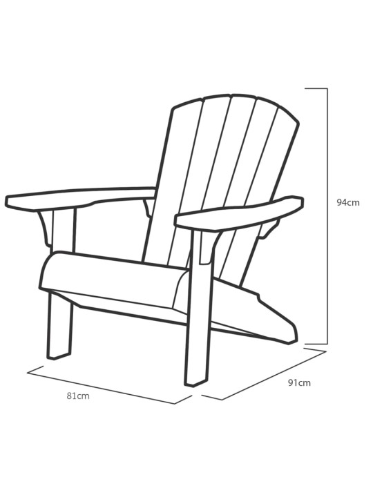 Keter Adirondack-tuoli Troy grafiitti