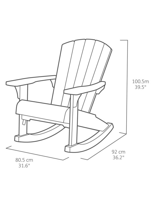 Keter Adirondack keinutuoli Troy grafiitti