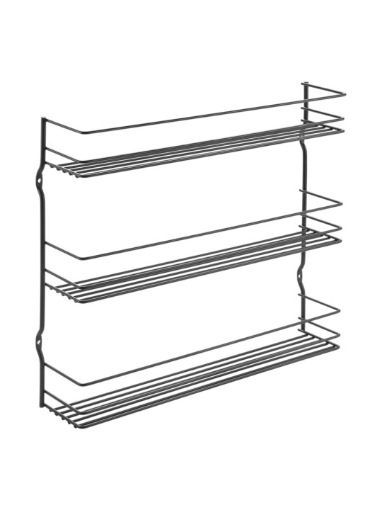 Metaltex 3-tasoinen Maustehylly seinälle Pepito musta