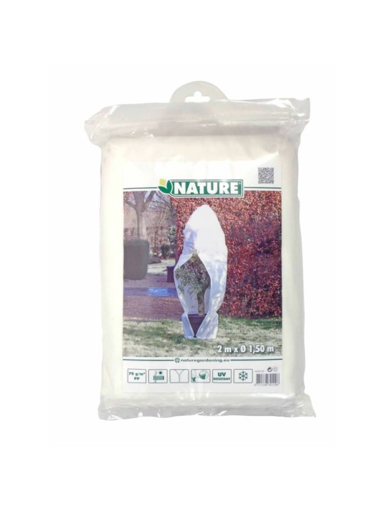 Nature Fleece talvipeite vetoketjulla 70 g/m² valkoinen 1,5x1,5x2 m