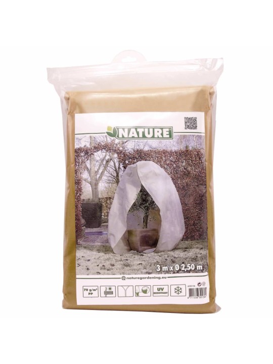 Nature Fleece talvipeite vetoketjulla 70 g/m² beige 3x2,5x2,5 m