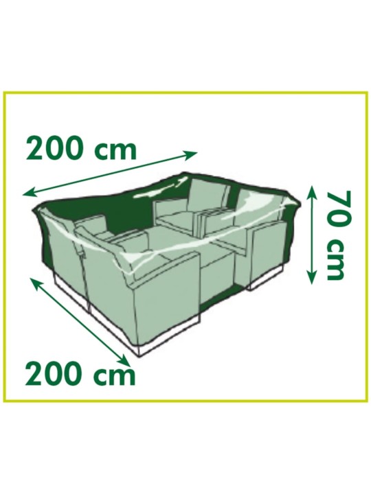 Nature Puutarhakalustesuoja pöydälle ja tuoleille 200 x 200 x 70 cm