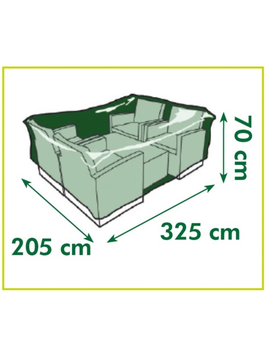 Nature Puutarhakalustesuoja pöydälle ja tuoleille 325 x 205 x 70 cm