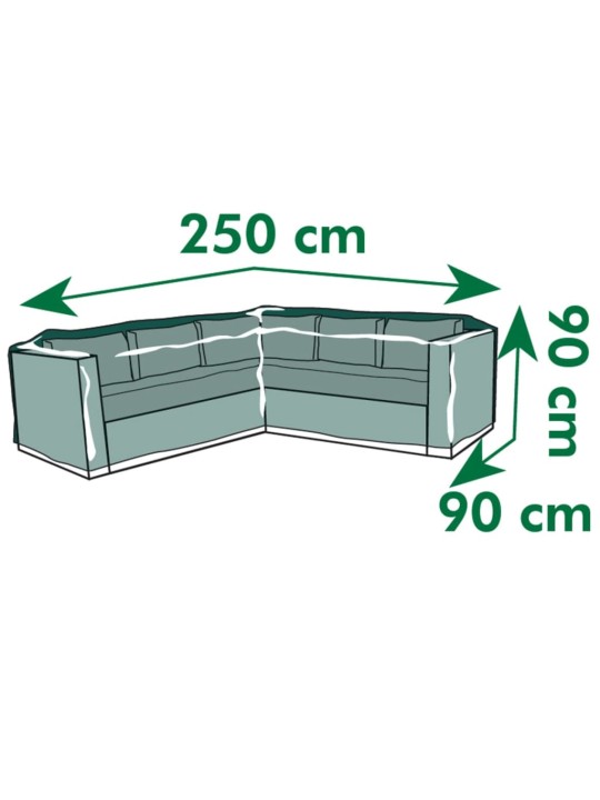 Nature Puutarhakalustesuoja L-muotoisille sohville 250x90x90 cm