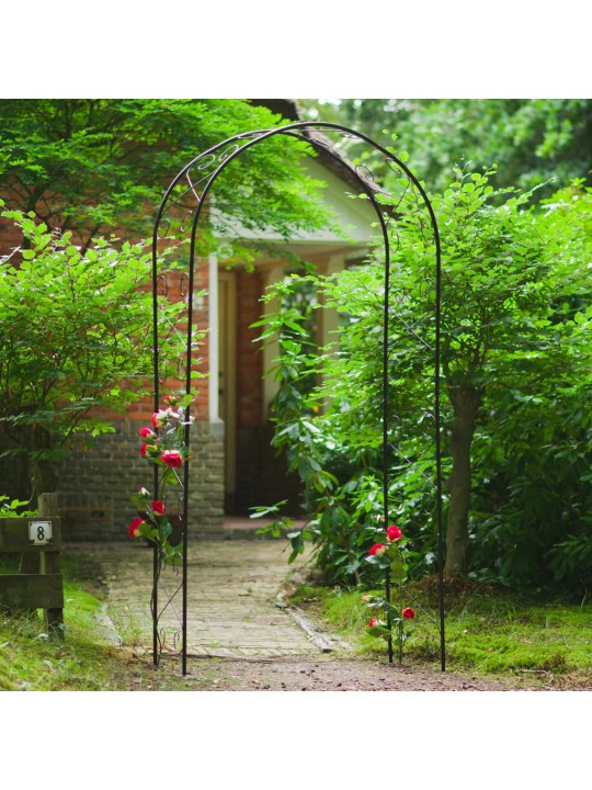 Nature Puutarhakaari metalli 100x37x230 cm musta
