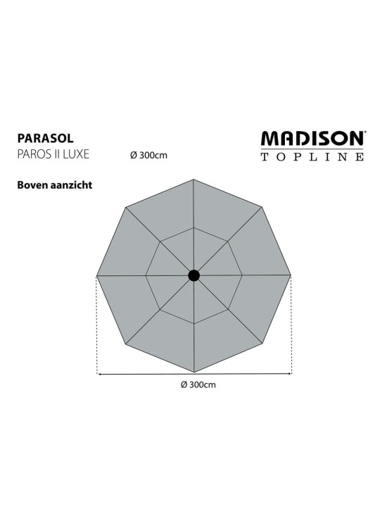 Madison Puutarha-aurinkovarjo Paros II Luxe 300 cm salvianvihreä