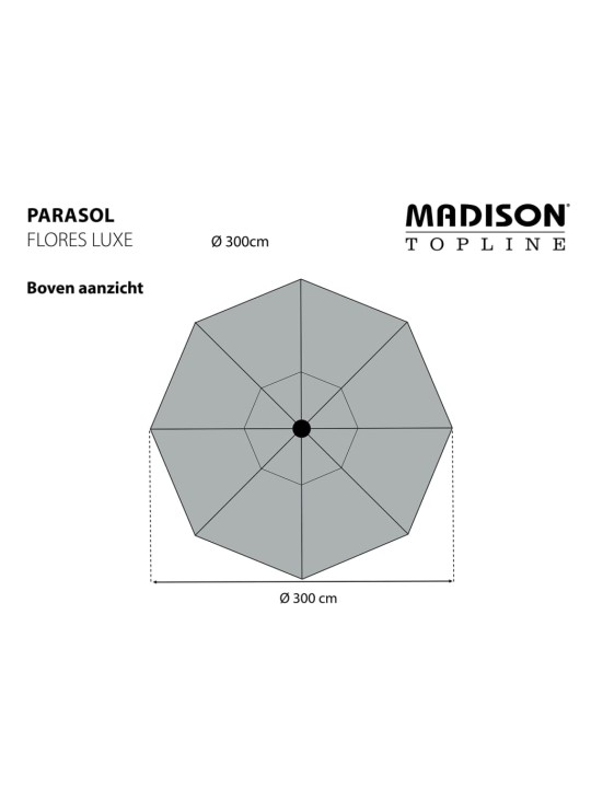 Madison Päivänvarjo Flores Luxe 300 cm pyöreä salvianvihreä