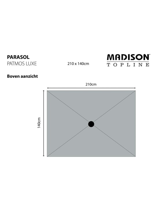 Madison puutarha-aurinkovarjo patmos luxe suorakaide 210x140 cm harmaa
