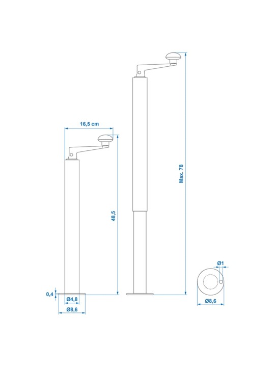 ProPlus Säädettävä perävaunuteline D48 mm 40-65 cm 341517