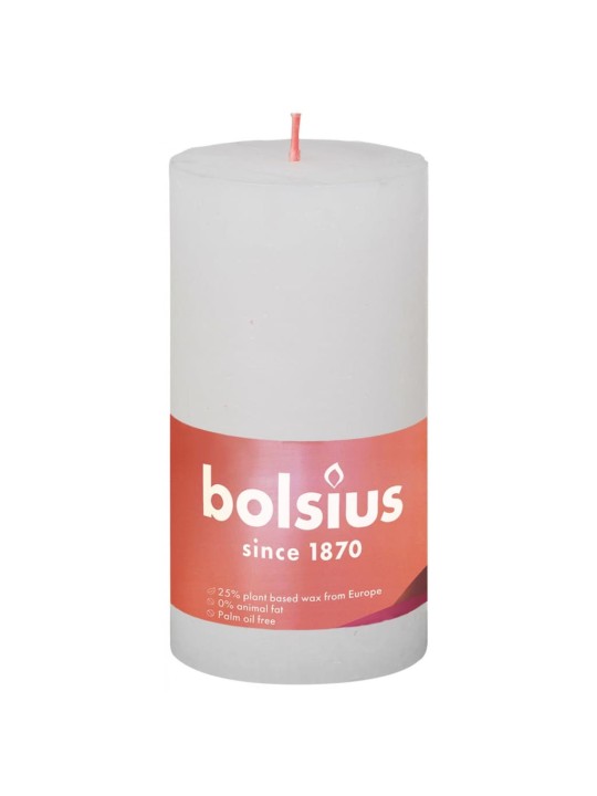 Bolsius Pilarikynttilät Shine 4 kpl 130x68 mm pilvenvalkoinen