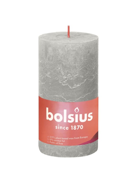 Bolsius Pilarikynttilät Shine 4 kpl 130x68 mm hiekanharmaa