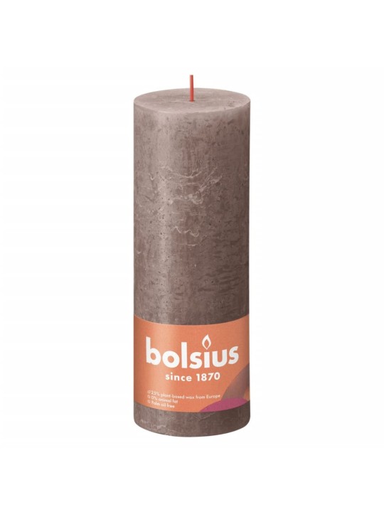 Bolsius Pilarikynttilät Shimmer 4kpl rustiikkinen 190x68mm harmaanrusk