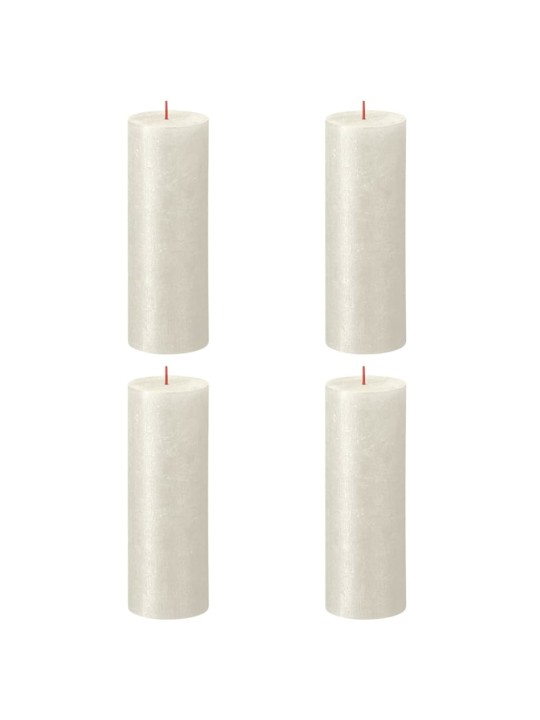 Bolsius Pilarikynttilät Shimmer 4 kpl rustiikkinen 190x68 mm norsunluu