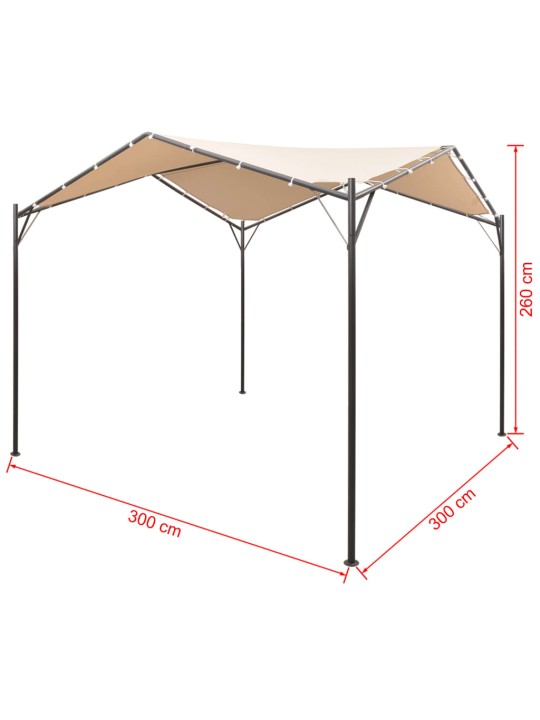 Huvimaja/paviljonki 3x3 teräs Beige