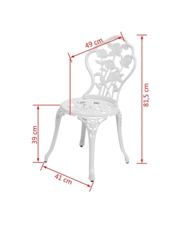 Bistrotuolit 2 kpl valualumiini valkoinen