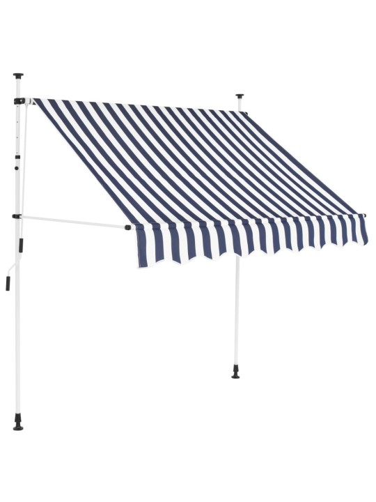 Sisäänkelattava markiisi 150 cm Sinivalkoiset raidat