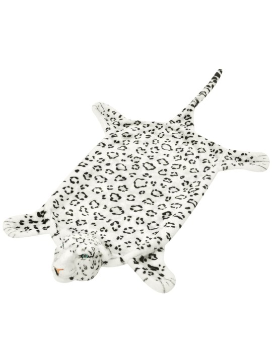 Leopardimatto plyysi 139 cm Valkoinen