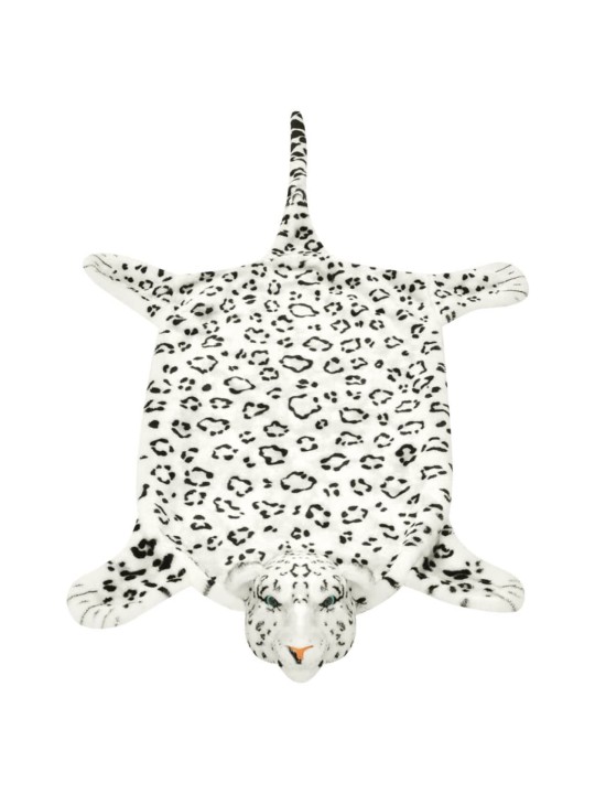 Leopardimatto plyysi 139 cm Valkoinen