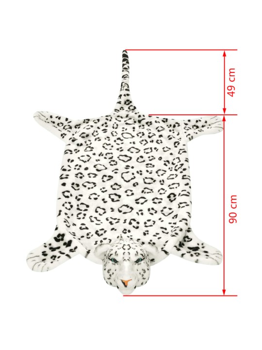 Leopardimatto plyysi 139 cm Valkoinen