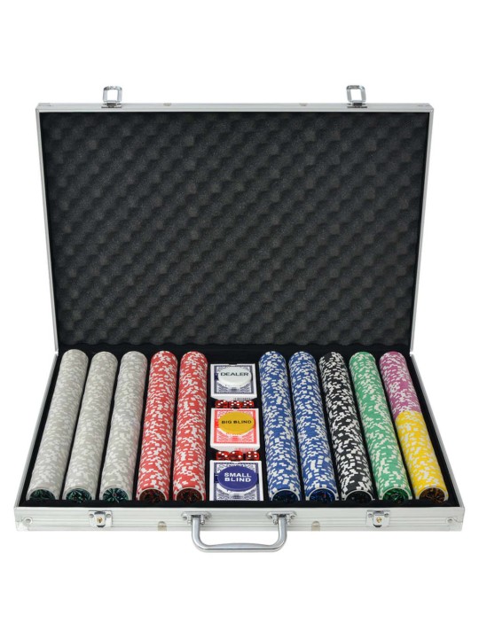 Pokerisetti 500 pelimerkillä Alumiini