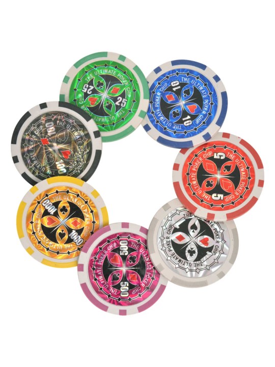 Yhdistetty pokeri/blackjack-setti 600 pelimerkillä Alumiini