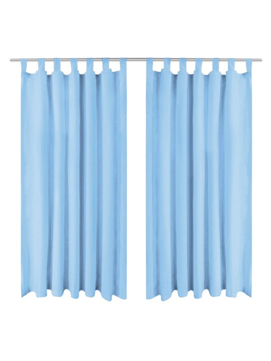 Mikro-satiiniverhot silmukoilla 2 kpl 140x245 cm Turkoosi