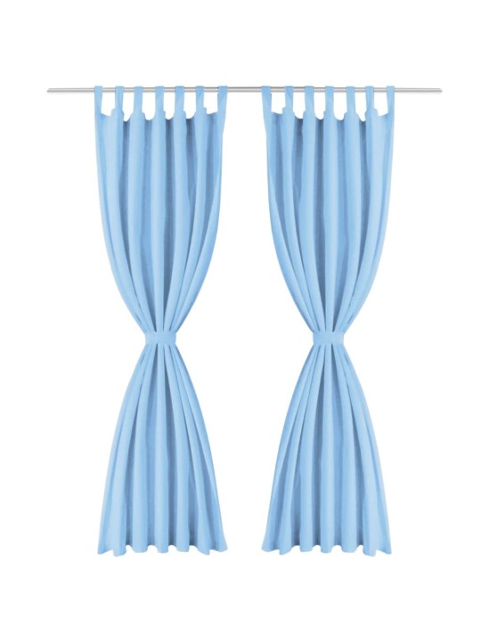 Mikro-satiiniverhot silmukoilla 2 kpl 140x245 cm Turkoosi